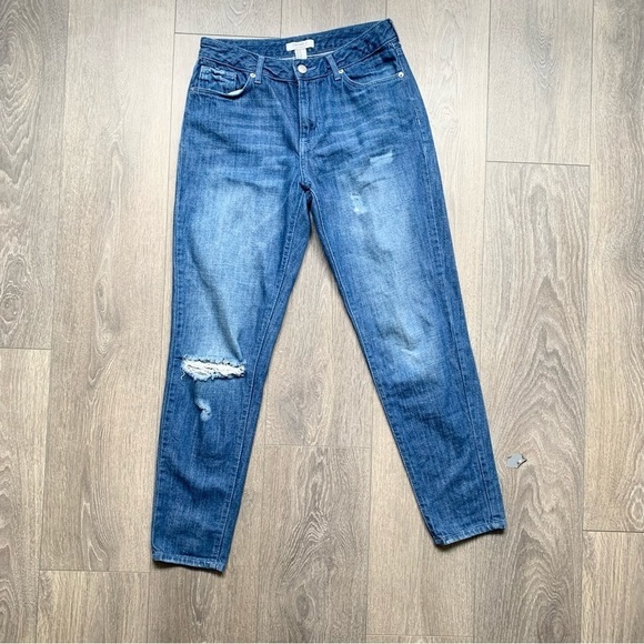 Forever21 Women's Straight Leg Jeans High Rise Waist Distressed Blue denim 27 - Picture 5 of 9